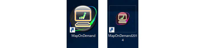 MapOnDemandのアイコン（図左）とMapOnDemand2014のアイコン（図右）